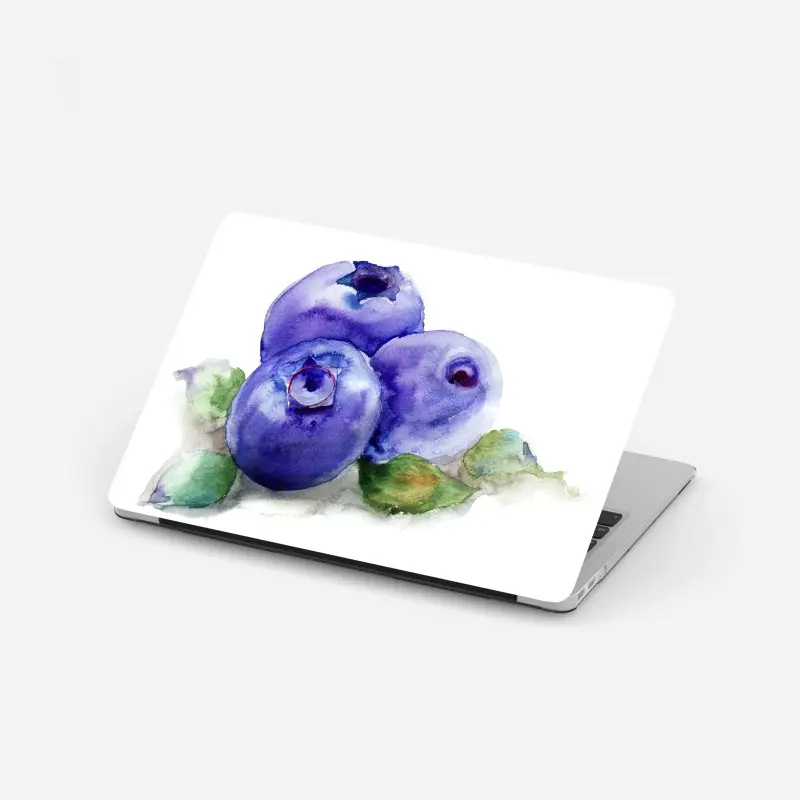 Laptop-Aufkleber aquarell heidelbeeren botanische illustration