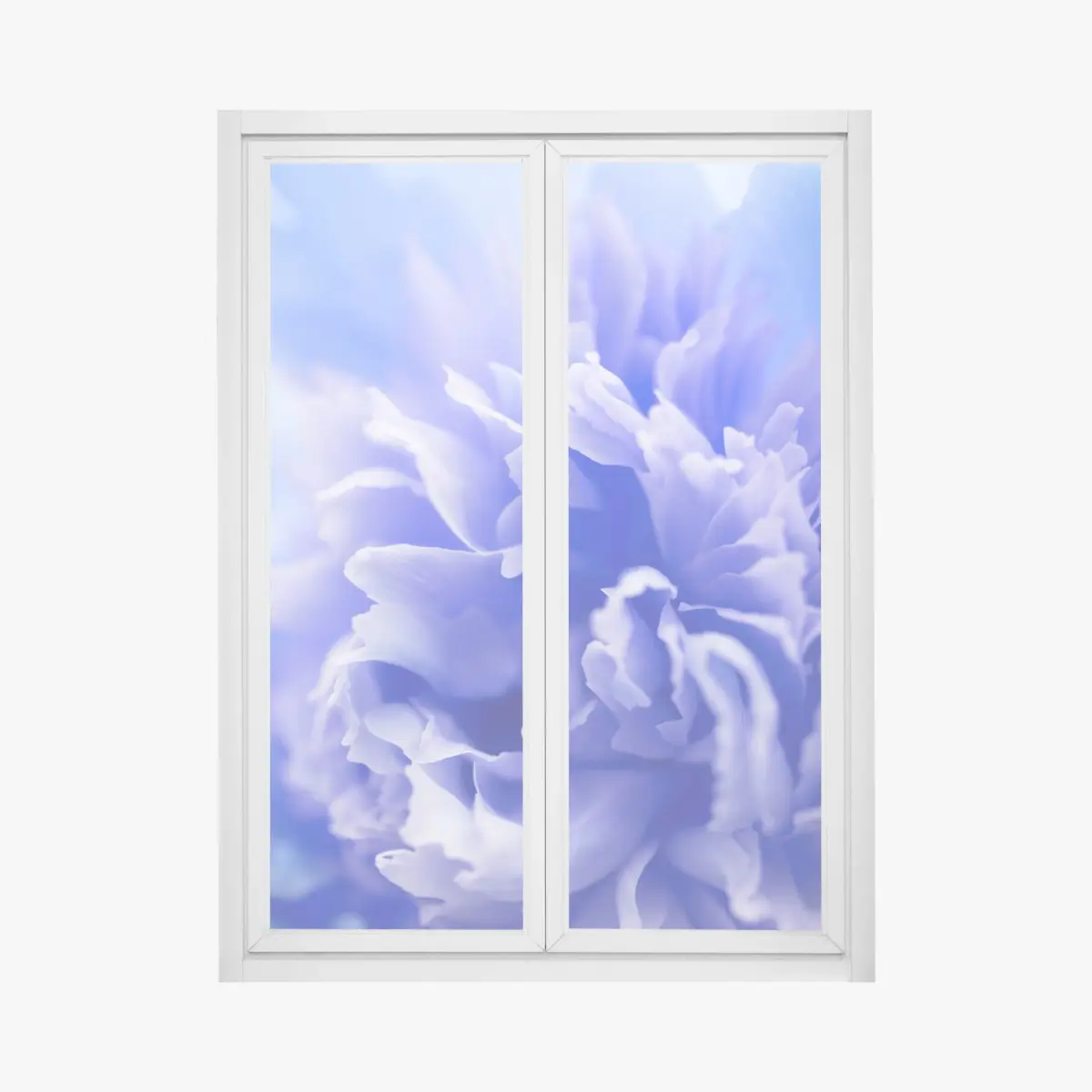 Fensteraufkleber sanfte blaue abstrakte blume nahaufnahme – Pixers®
