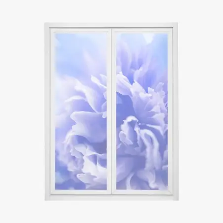 Fensteraufkleber sanfte blaue abstrakte blume nahaufnahme – Pixers®