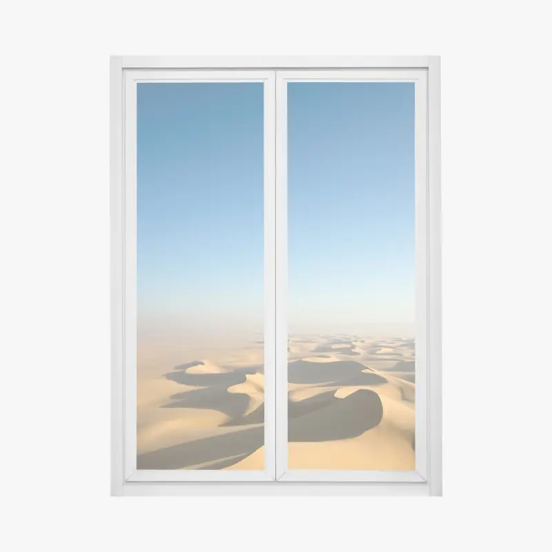 Fensteraufkleber endlose wüstendünen unter blauem himmel