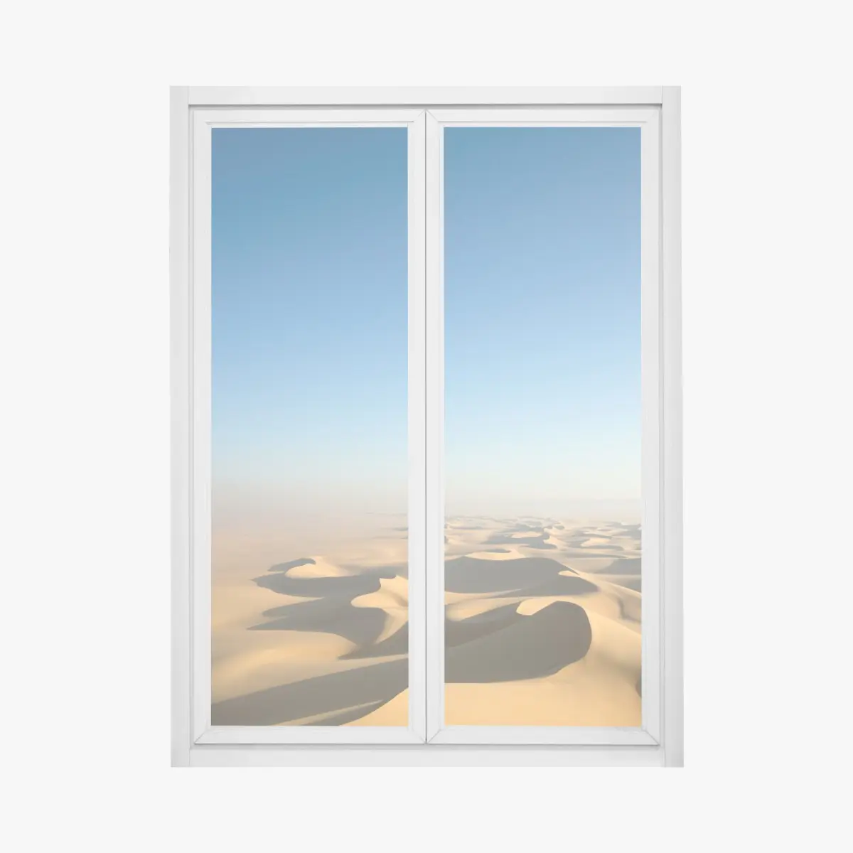 Fensteraufkleber endlose wüstendünen unter blauem himmel – Pixers®