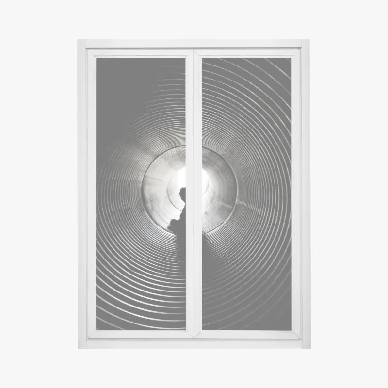 Fensteraufkleber silhouette in einem spiraltunnel