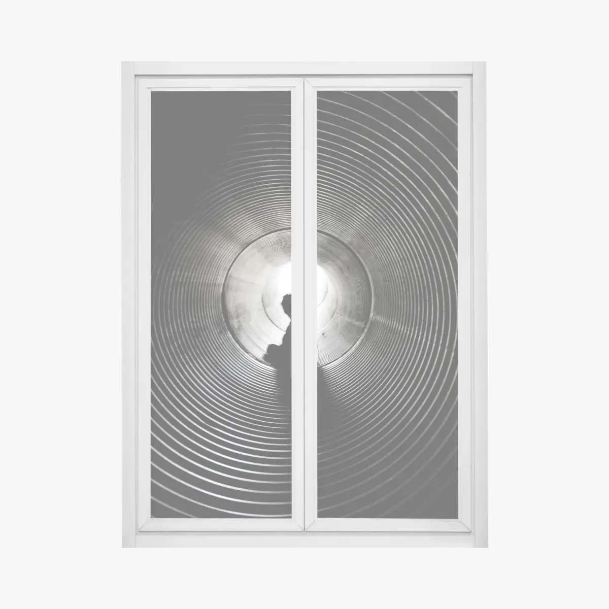 Fensteraufkleber silhouette in einem spiraltunnel – Pixers®