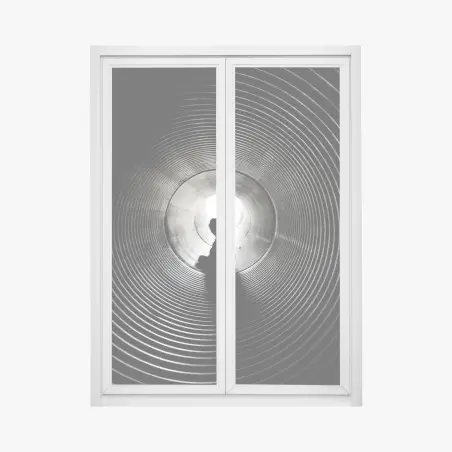 Fensteraufkleber silhouette in einem spiraltunnel – Pixers®