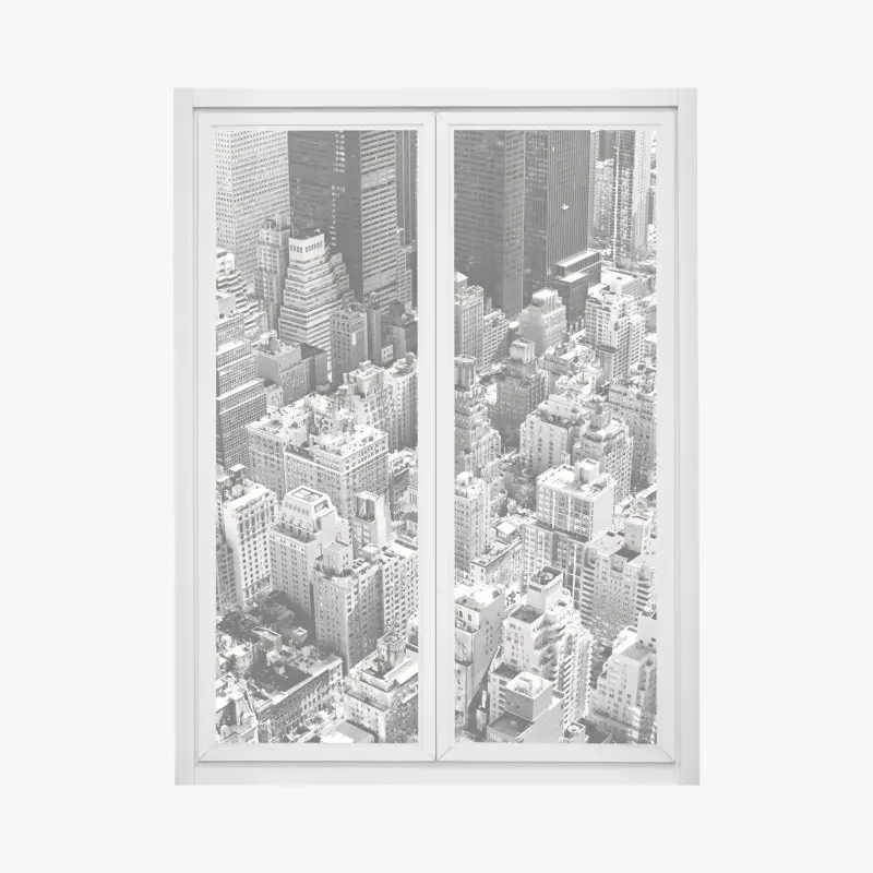 Fensteraufkleber Manhattan luftaufnahme skyline in monochrom