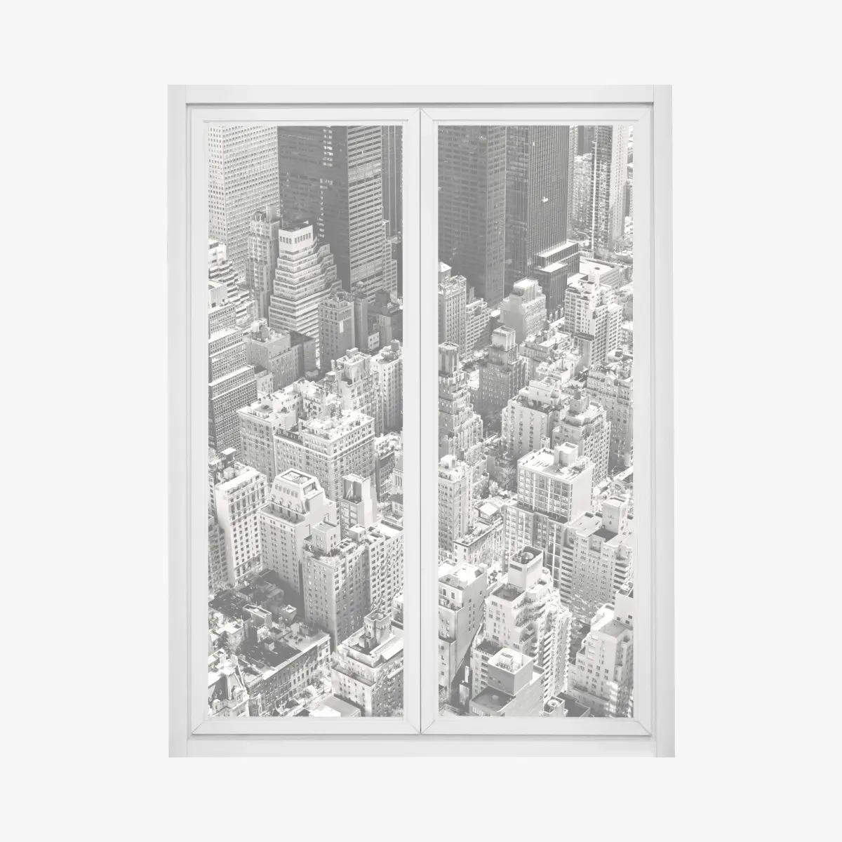 Fensteraufkleber Manhattan luftaufnahme skyline in monochrom – Pixers®