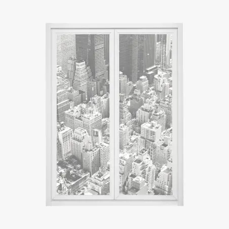 Fensteraufkleber Manhattan luftaufnahme skyline in monochrom – Pixers®