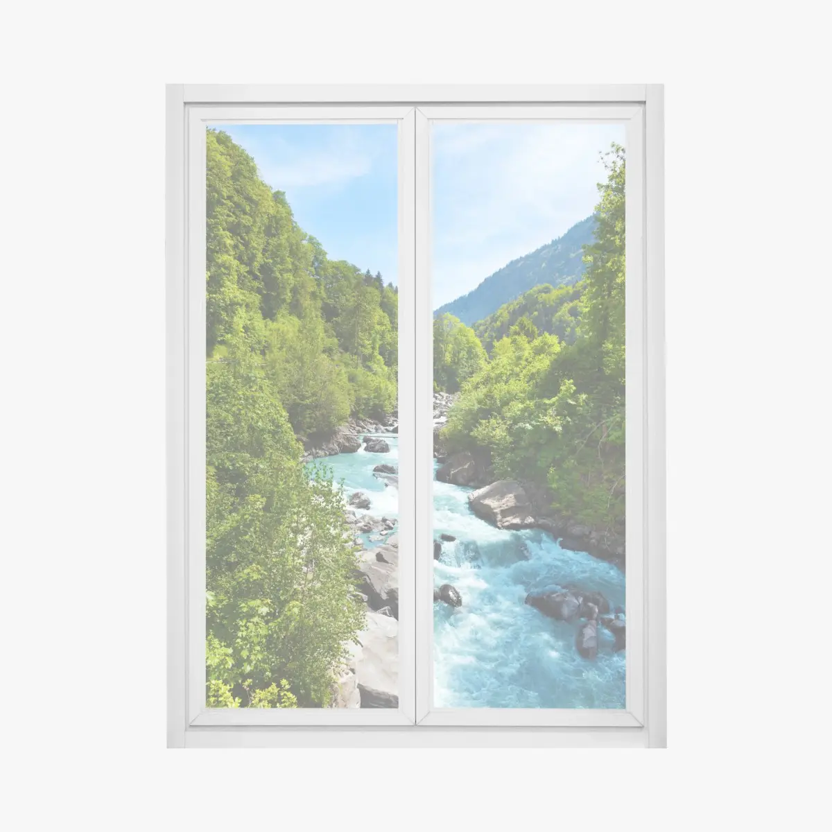 Fensteraufkleber gletscherfluss im grünen tal – Pixers®