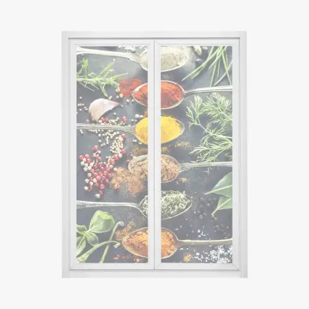 Fensteraufkleber komposition aus gewürzen und kräutern – Pixers®