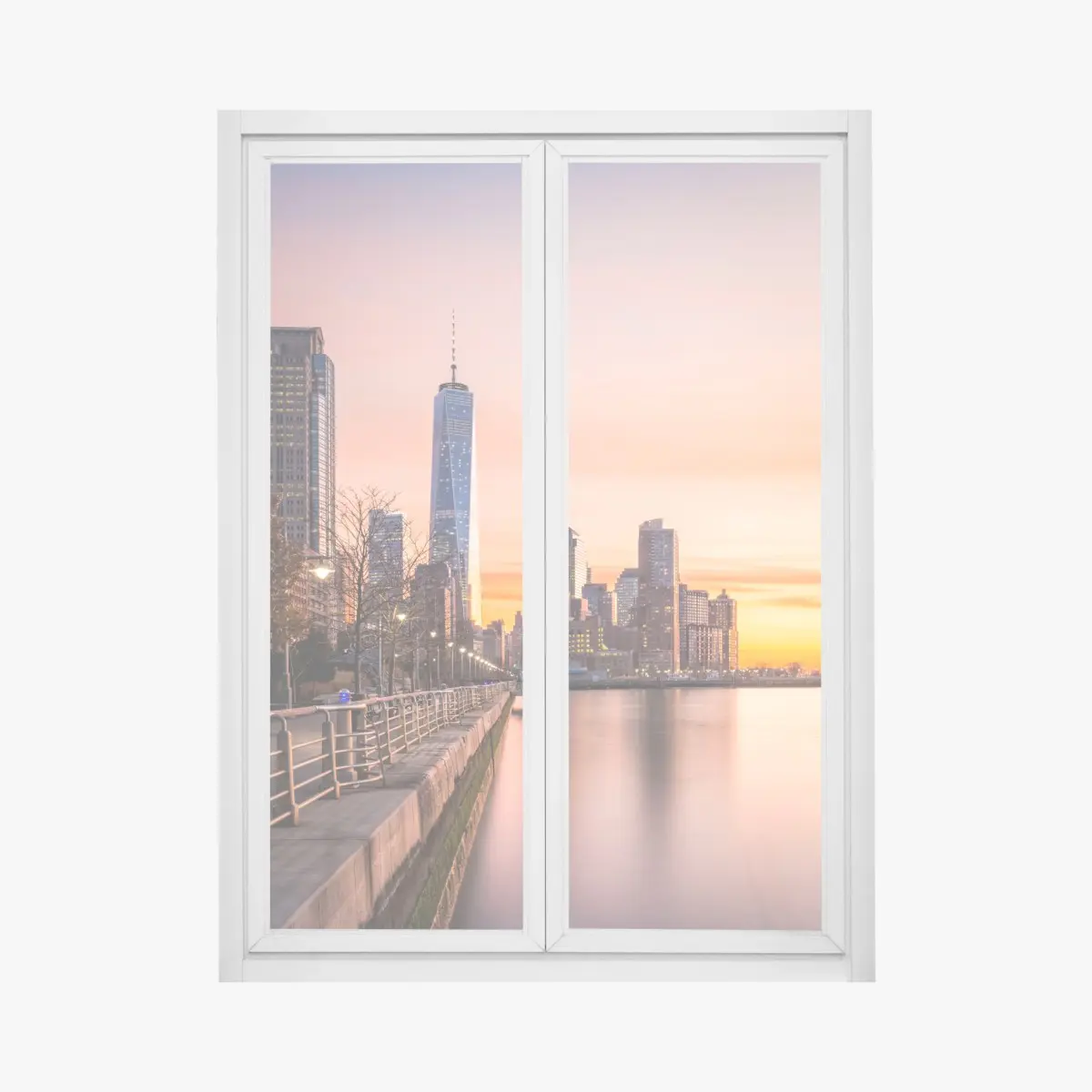 Fensteraufkleber Lower Manhattan bei sonnenuntergang – Pixers®