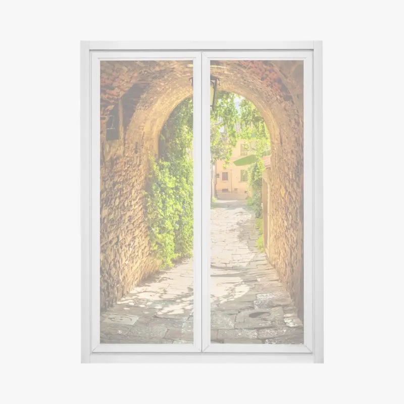 Fensteraufkleber sonnige gasse in der Toskana