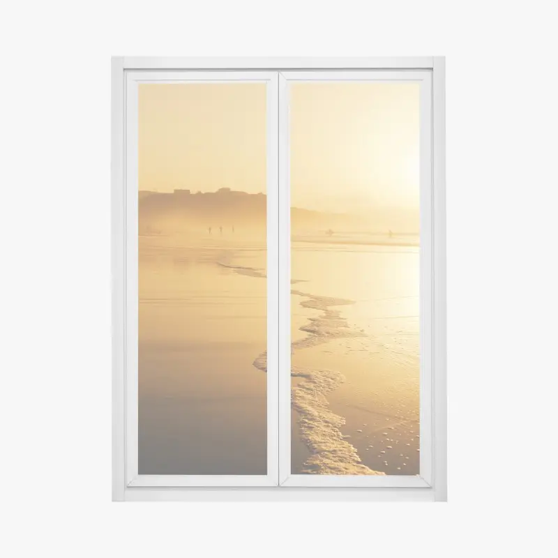 Fensteraufkleber goldener sonnenuntergang am strand von Sopelana