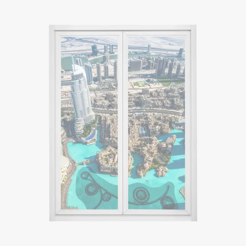 Fensteraufkleber luftaufnahme von Downtown Dubai
