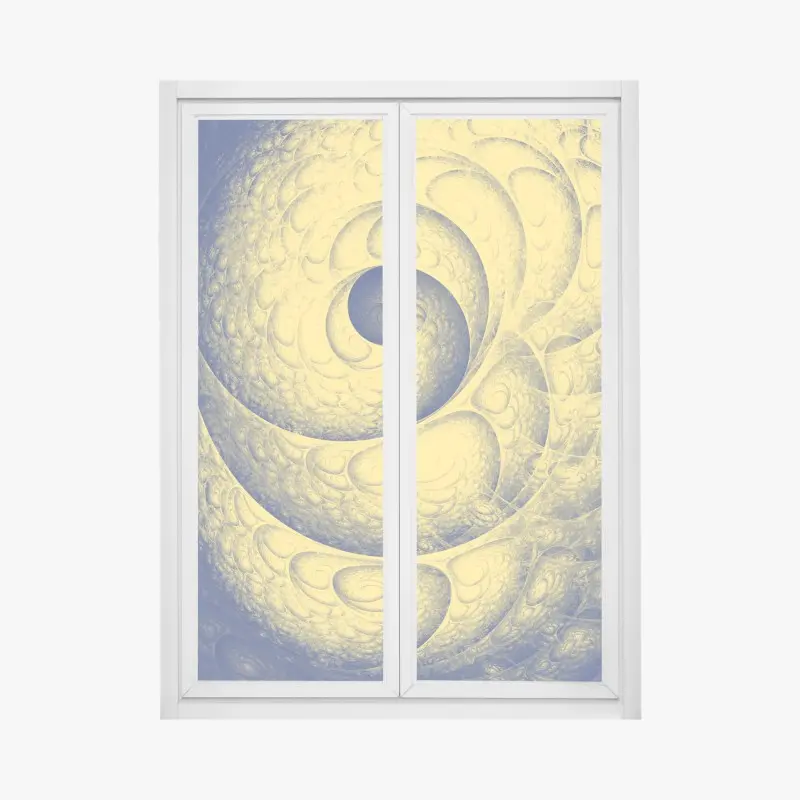 Fensteraufkleber goldene spiralförmige fraktalstruktur