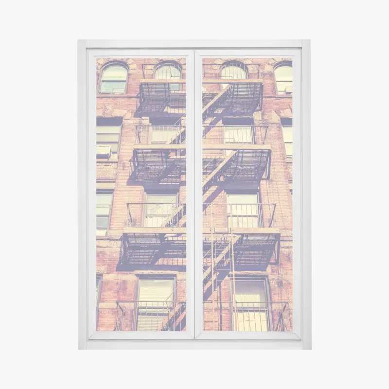 Fensteraufkleber vintage feuertreppen aus New York