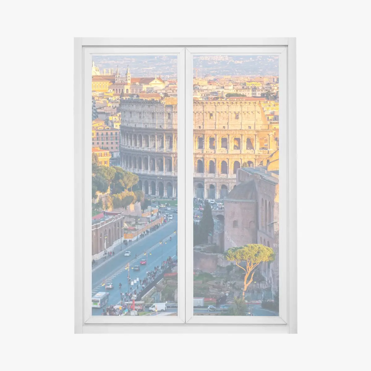 Fensteraufkleber goldenes kolosseum bei sonnenuntergang, Rom – Pixers®
