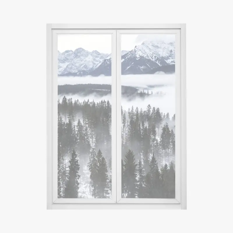 Fensteraufkleber Tatra im winternebel