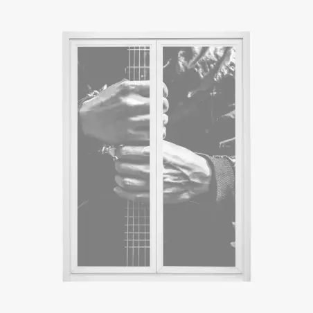 Fensteraufkleber hände am gitarrenhals – Pixers®