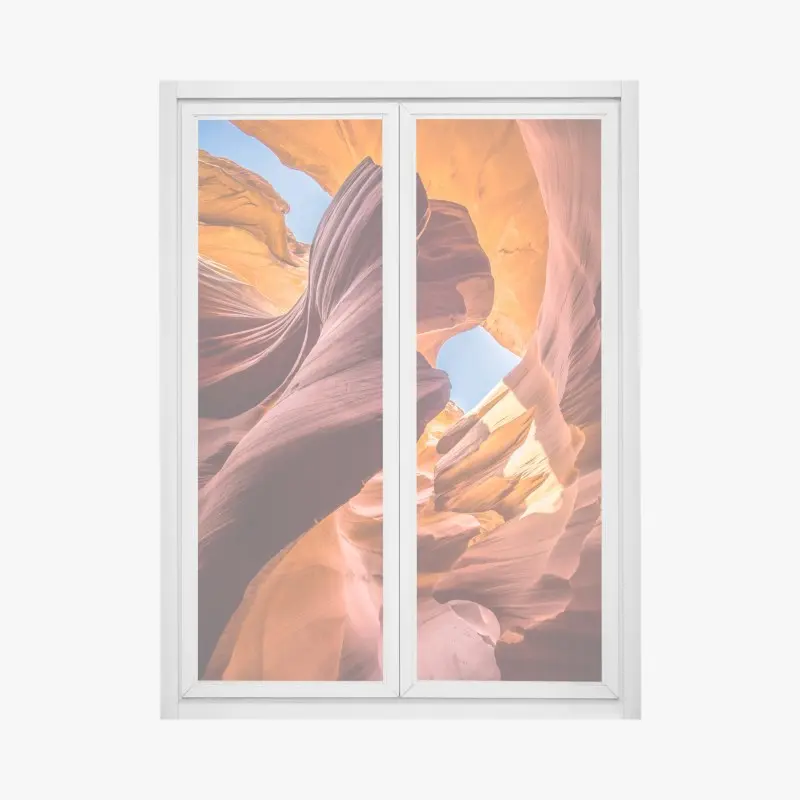 Fensteraufkleber sonnenbeschienene schlucht mit sandsteinformationen