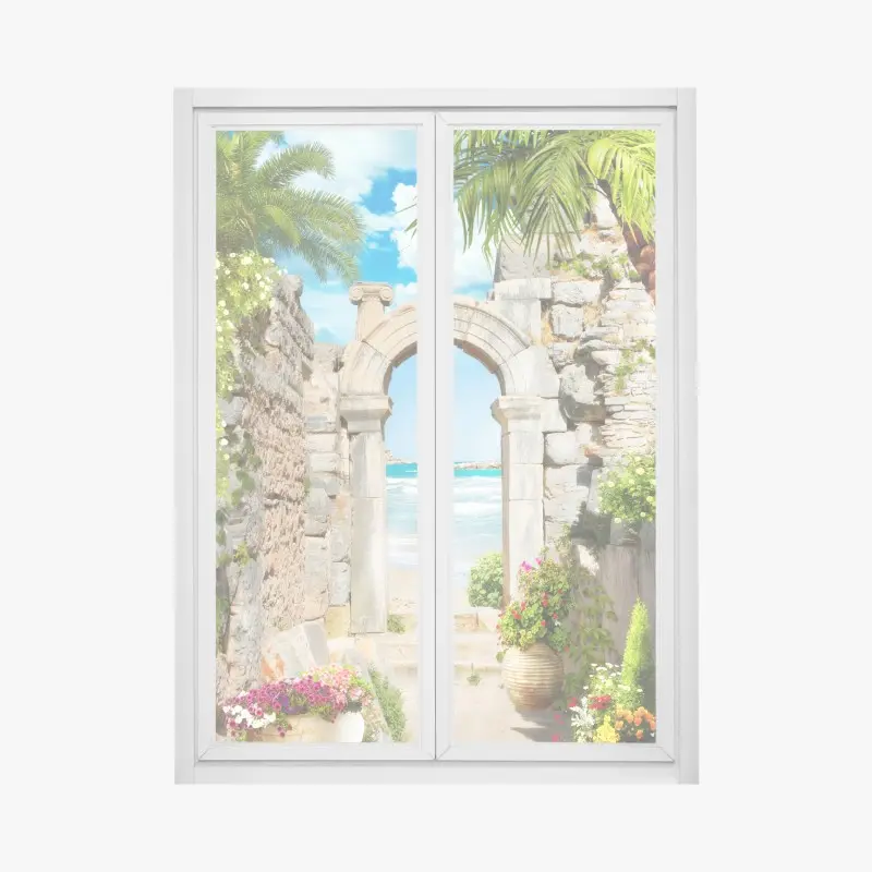 Fensteraufkleber sonniger bogen zum meer