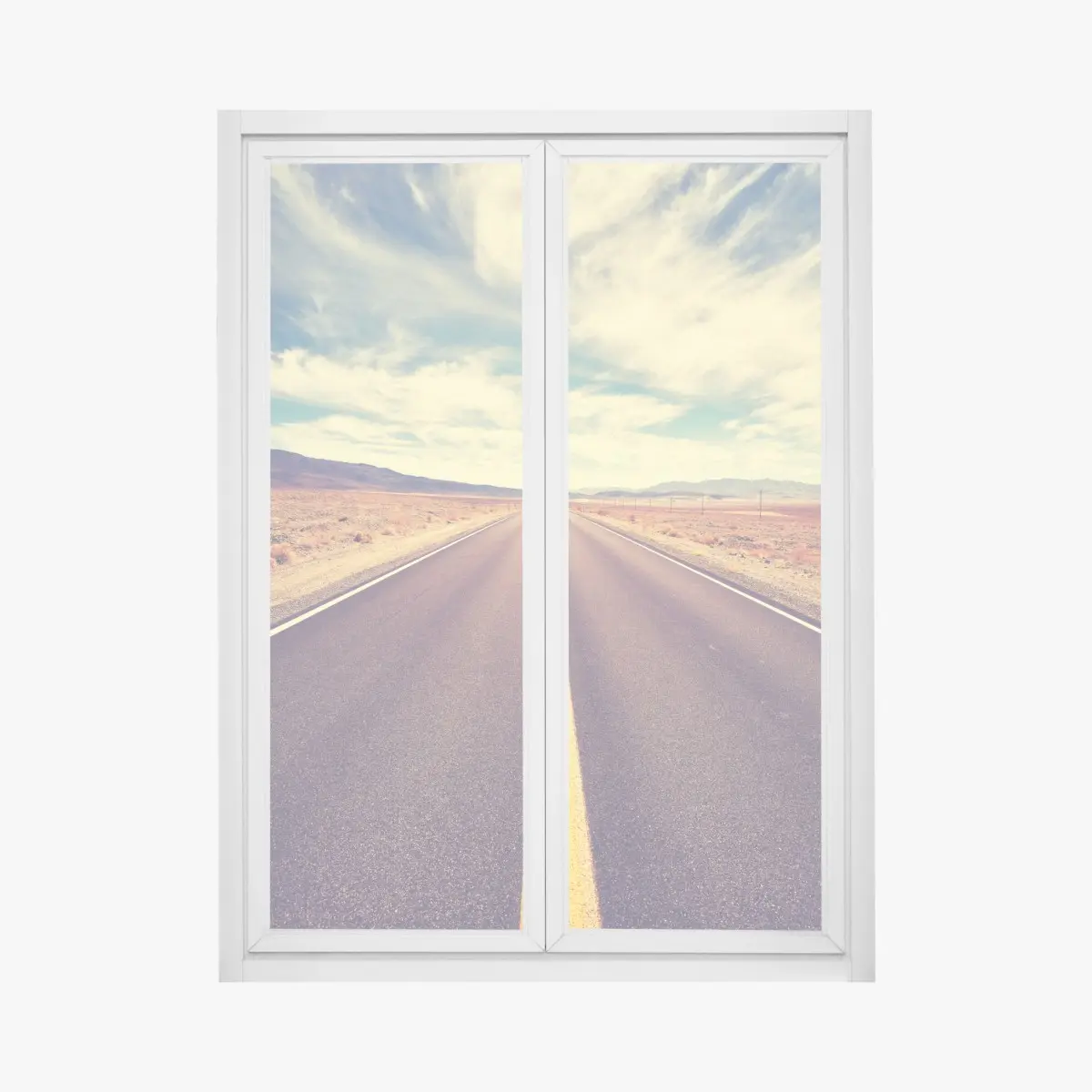 Fensteraufkleber vintage wüstenstraße, Death Valley – Pixers®