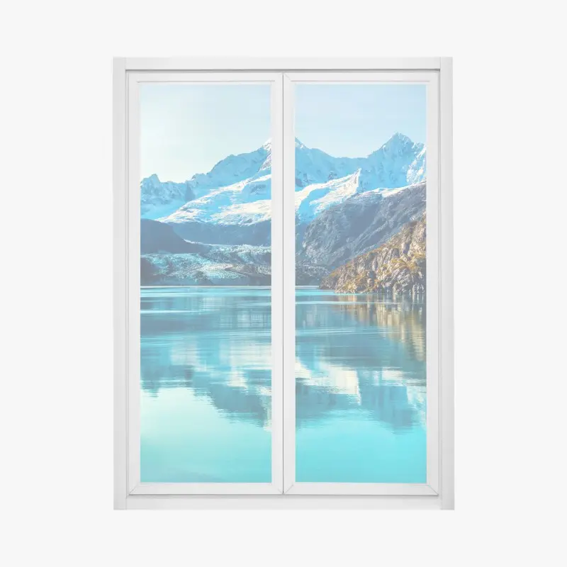 Fensteraufkleber ruhiger türkisfarbener bergsee