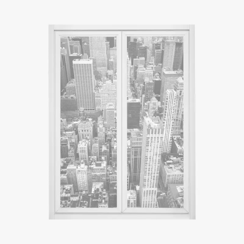 Fensteraufkleber schwarzweiße stadtsilhouette