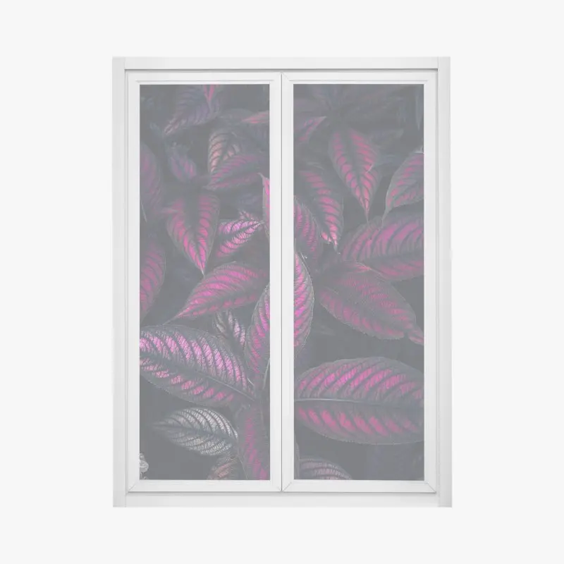 Fensteraufkleber leuchtendes violettes blättermotiv