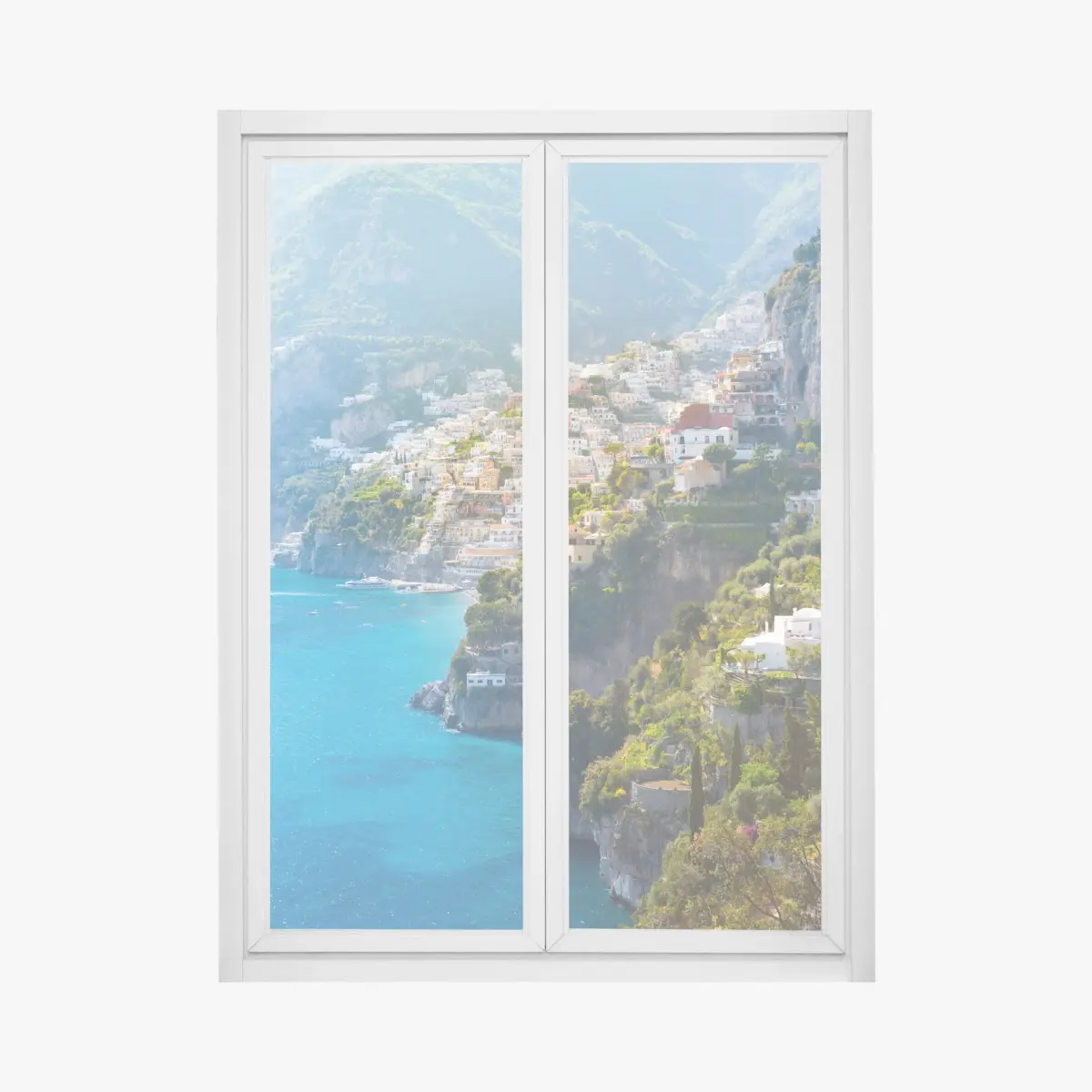 Fensteraufkleber Positano küstenpanorama an der klippe – Pixers®