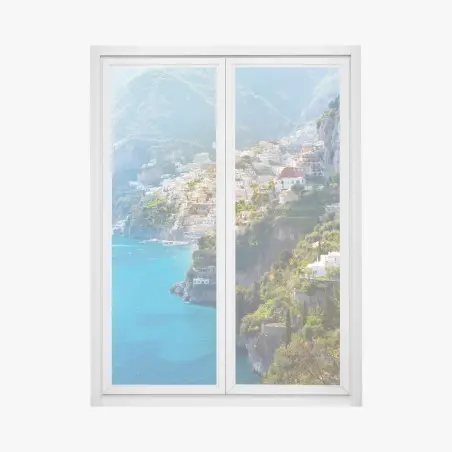 Fensteraufkleber Positano küstenpanorama an der klippe – Pixers®