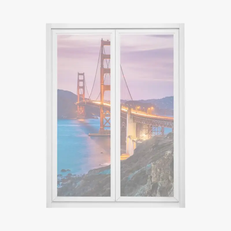 Fensteraufkleber golden gate bridge bei dämmerung, San Francisco