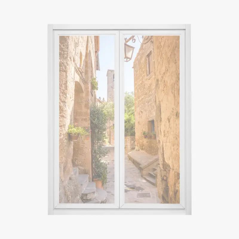 Fensteraufkleber sonnige gasse in Civita di Bagnoregio