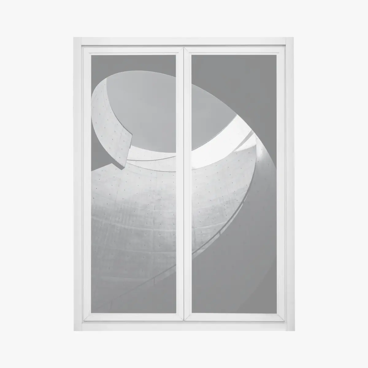 Fensteraufkleber geschwungene beton-spiraltreppe – Pixers®