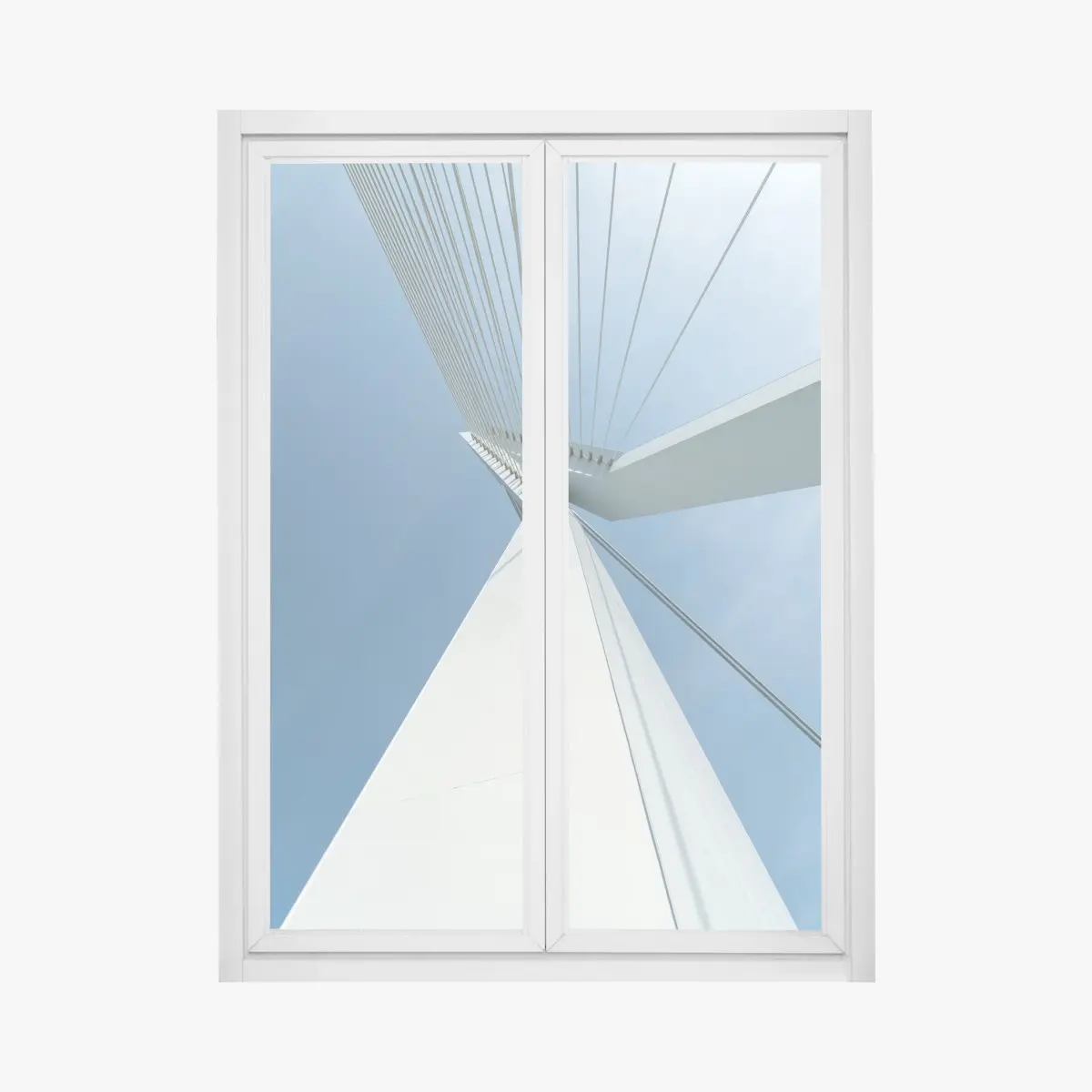 Fensteraufkleber aufsteigende linien: moderner brückenpylon – Pixers®