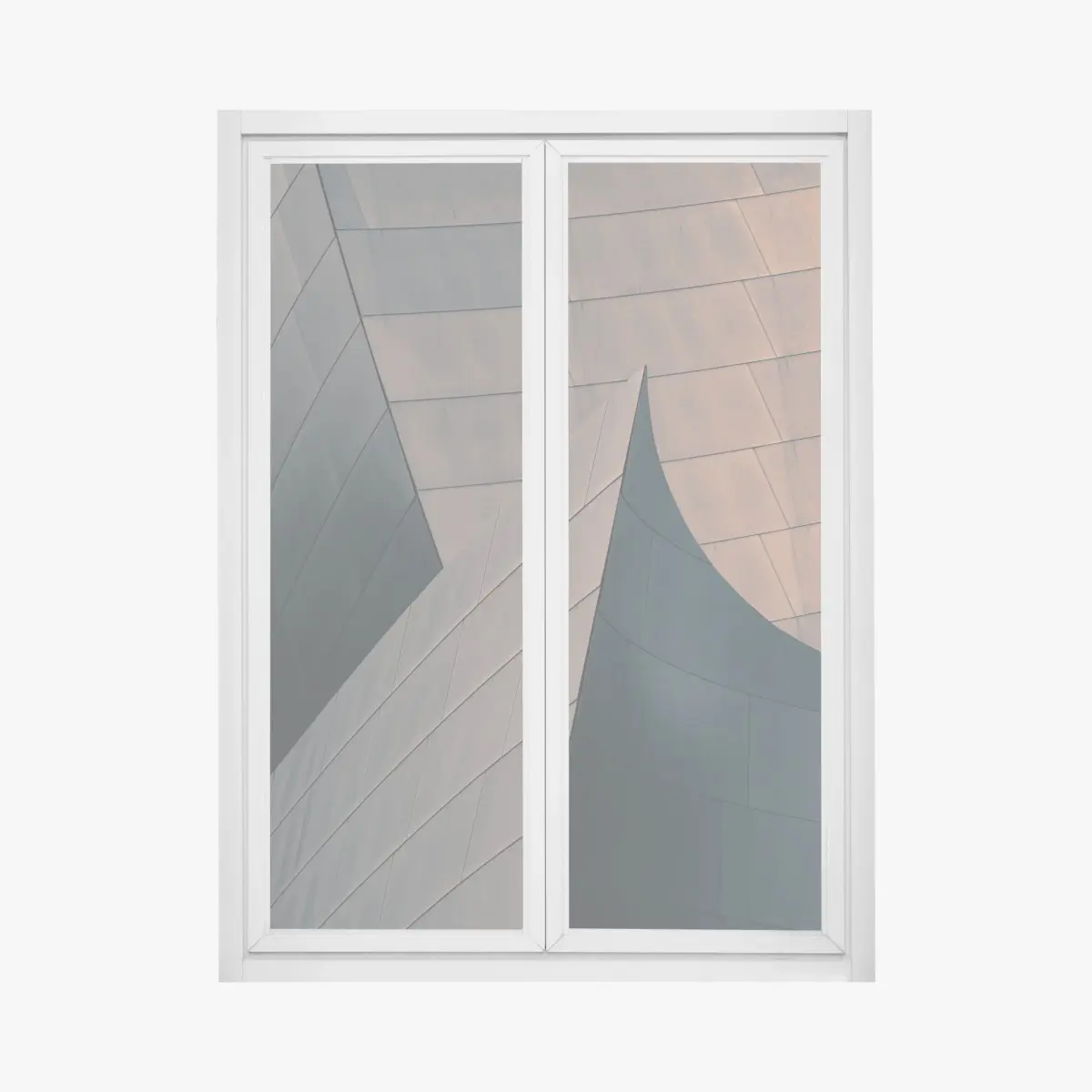 Fensteraufkleber geometrische architekturformen aus metall – Pixers®
