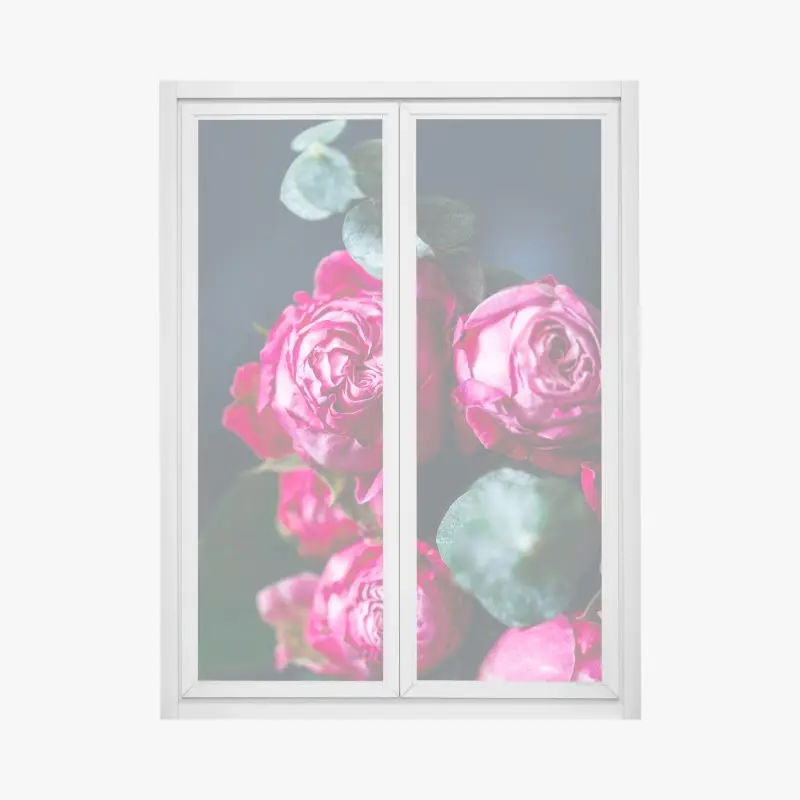 Fensteraufkleber rosenbouquet makroaufnahme