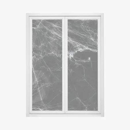 Fensteraufkleber gespenstisches spinnennetz auf schwarzem hintergrund – Pixers®