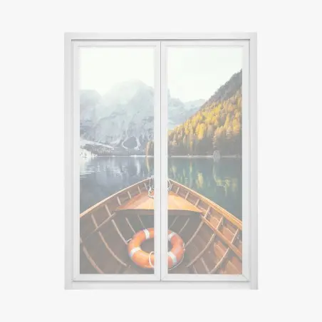 Fensteraufkleber sonnenaufgang am Lago di Braies – Pixers®