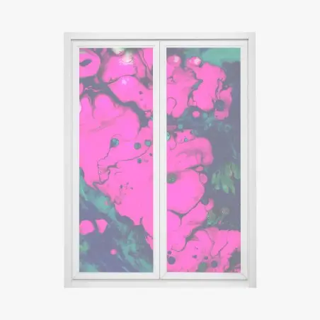 Fensteraufkleber neonpink flüssige abstraktion – Pixers®