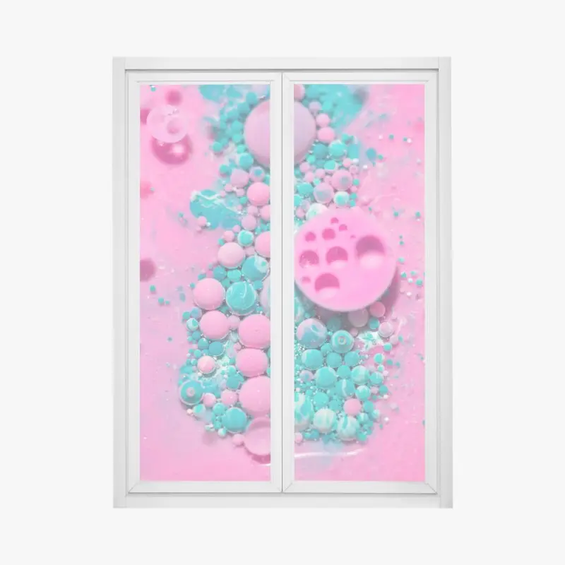 Fensteraufkleber rosa und türkis marmor abstrakt