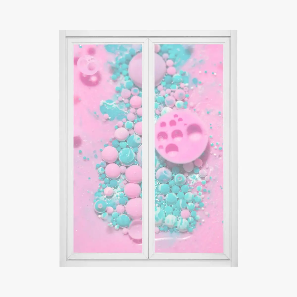 Fensteraufkleber rosa und türkis marmor abstrakt – Pixers®