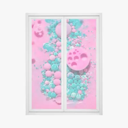 Fensteraufkleber rosa und türkis marmor abstrakt – Pixers®