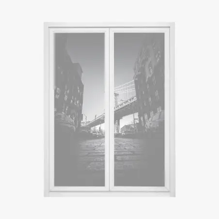 Fensteraufkleber Manhattan brücke perspektive über kopfsteinpflaster – Pixers®