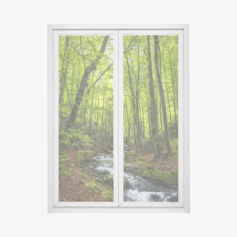 Fensteraufkleber ruhiger grüner waldbach