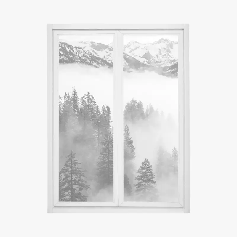 Fensteraufkleber nebliger Giant Forest, Sequoia National Park