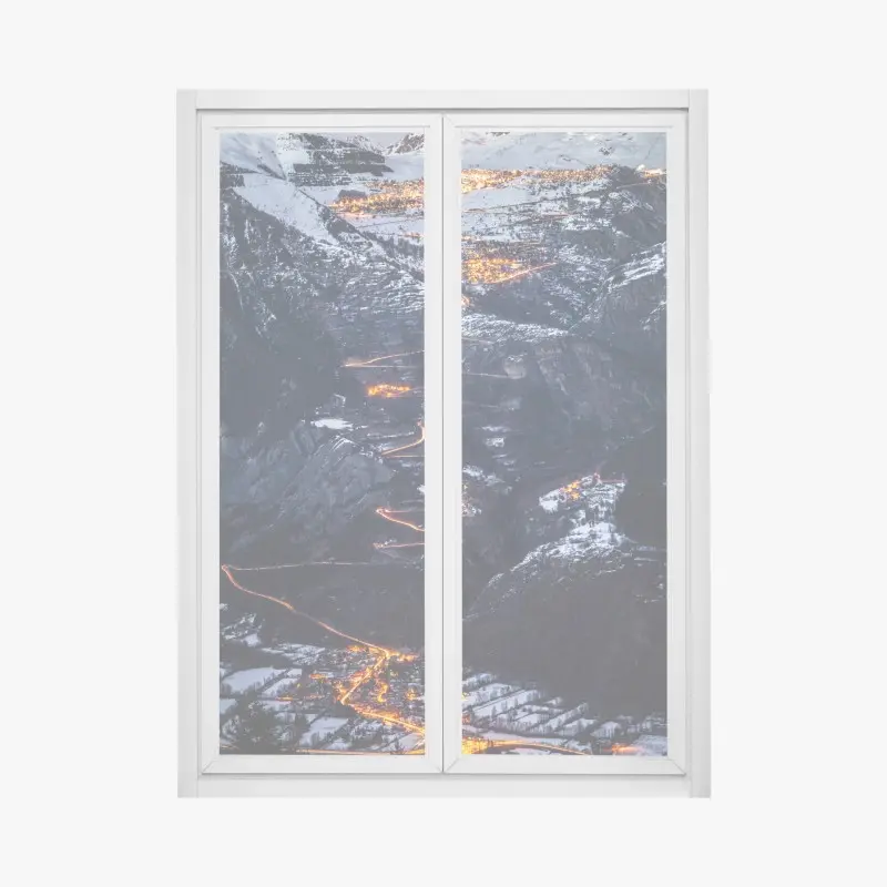 Fensteraufkleber Alpe d'Huez nächtliche auffahrt auf der serpentinenstraße