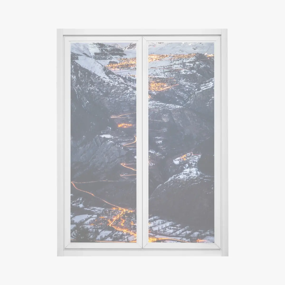 Fensteraufkleber Alpe d'Huez nächtliche auffahrt auf der serpentinenstraße – Pixers®