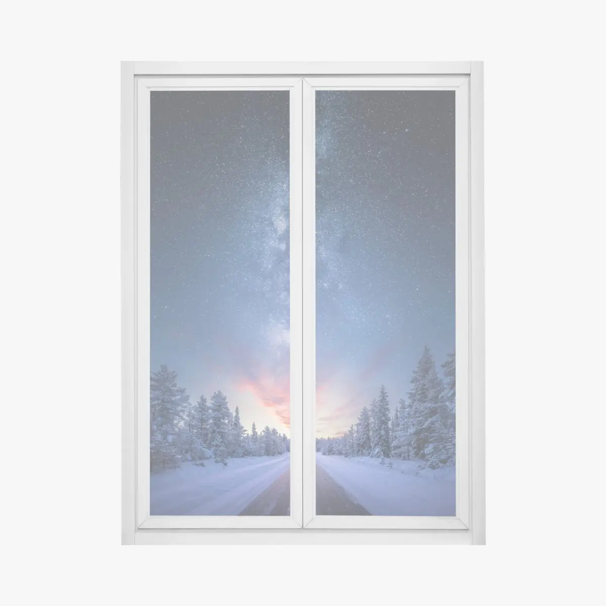 Fensteraufkleber straße zur milchstraße bei sonnenaufgang – Pixers®
