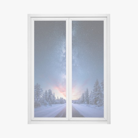 Fensteraufkleber straße zur milchstraße bei sonnenaufgang – Pixers®