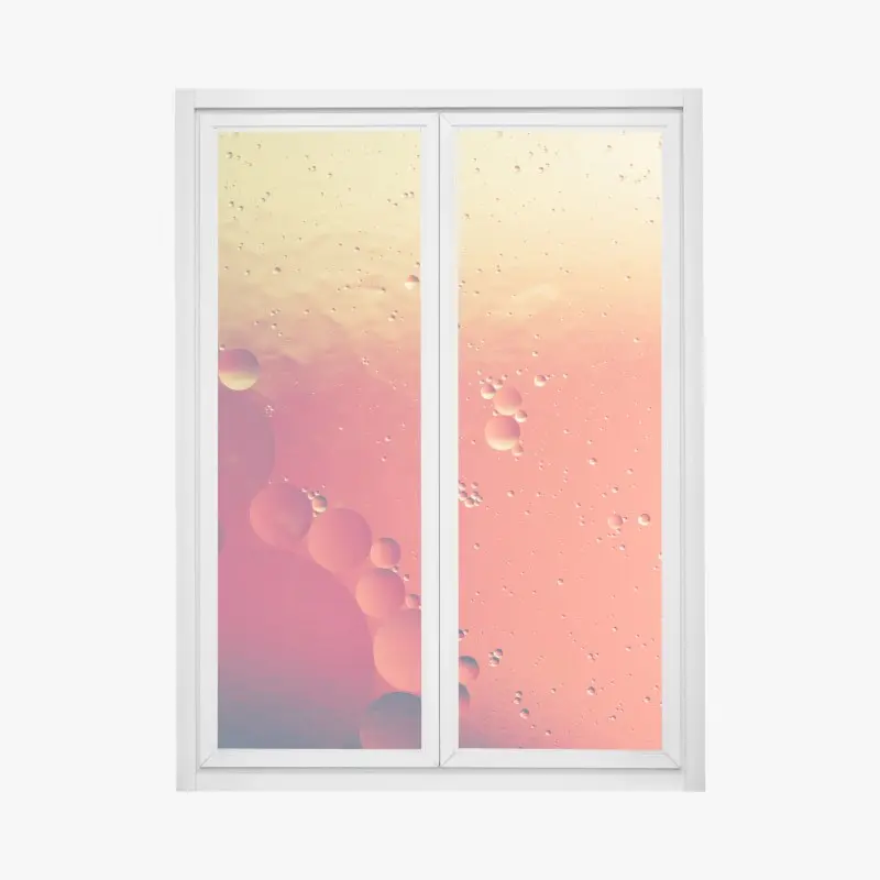 Fensteraufkleber warme orange abstraktion mit blasen